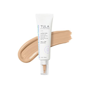 TULA Skin Care Radiant Skin Brightening Serum Tint SPF 30 - Lightweight Tinted Moisturizer with Prob...