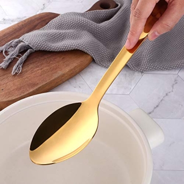 Elegant QIBOORUN Stainless Steel 8-Piece Utensil Set - Gold