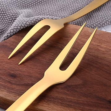 Elegant QIBOORUN Stainless Steel 8-Piece Utensil Set - Gold