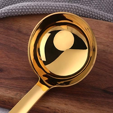 Elegant QIBOORUN Stainless Steel 8-Piece Utensil Set - Gold