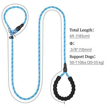 TagME Slip Leads for Dogs, 6 FT Heavy Duty Dog Leash with Padded Handle, Strong Rope No Pull Pet Tra...