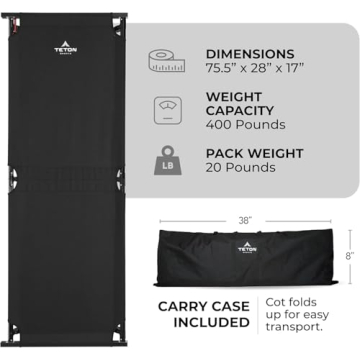 Teton Sports XXL Camping Cot - The Ultimate Comfort for Outdoors