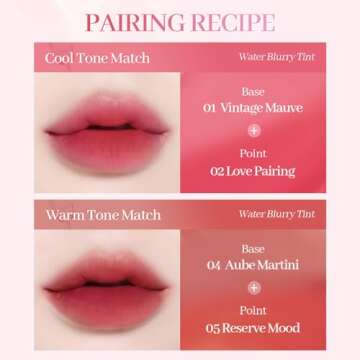 COSNORI Water Blurry Tint - Vegan Blurry Lip Tint, Lightweight & Long-lasting, Moist-watery texture, Flawless blurred lip (04 Aube Martini)