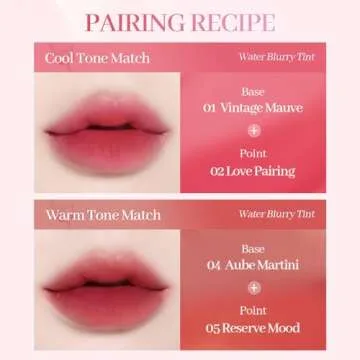 COSNORI Water Blurry Tint - Vegan Blurry Lip Tint, Lightweight & Long-lasting, Moist-watery texture, Flawless blurred lip (04 Aube Martini)