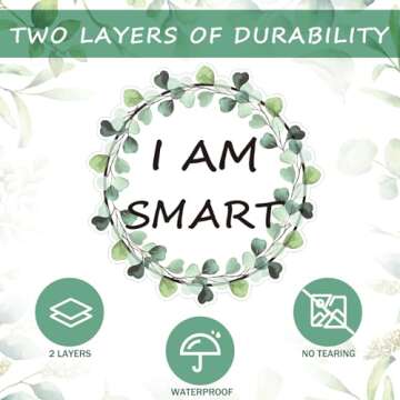 40 Pcs Positive Sayings Accents Motivational Classroom Decor Boho Growth Mindset Classroom Bulletin Board Decorations Inspirational Classroom Cutouts for Bulletin Boards, 6 Inches (Boho Plant)