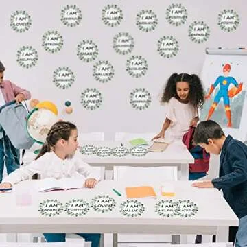 40 Pcs Positive Sayings Accents Motivational Classroom Decor Boho Growth Mindset Classroom Bulletin Board Decorations Inspirational Classroom Cutouts for Bulletin Boards, 6 Inches (Boho Plant)