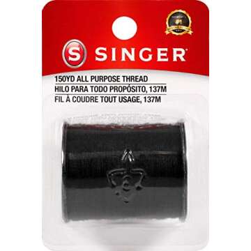 Singer 60110All Purpose Polyester Thread, 150 Yards, Black