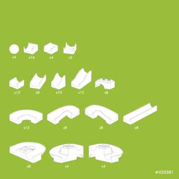 Hubelino 128 Piece Run Elements - The Original Marble Run Expansion Set - Made in Germany