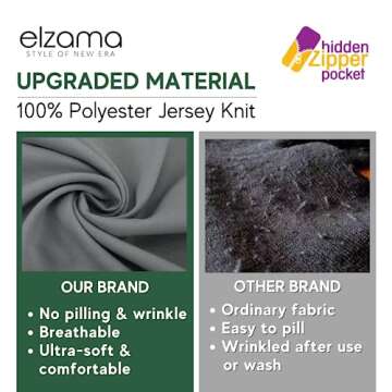 elzama Infinity Loop Solid Color Scarf With Hidden Zipper Pocket For Women, Travel Neck Wrap