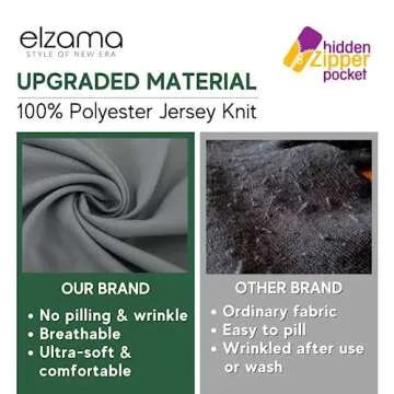 elzama Infinity Loop Solid Color Scarf With Hidden Zipper Pocket For Women, Travel Neck Wrap