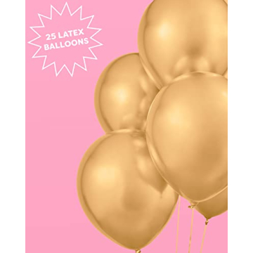 Gold Chrome 12" Balloon Set - 25 pcs for Any Party