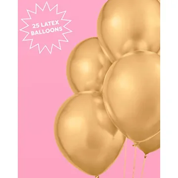 Gold Chrome 12" Balloon Set - 25 pcs for Any Party