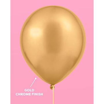 Gold Chrome 12" Balloon Set - 25 pcs for Any Party