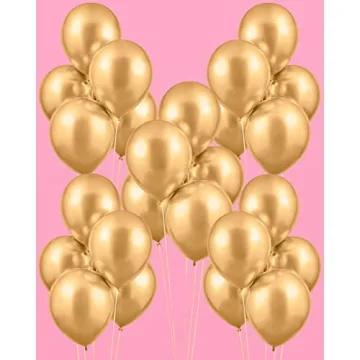 Gold Chrome 12" Balloon Set - 25 pcs for Any Party