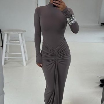 Elegant Women’s Sexy Maxi Dress with Long Sleeves