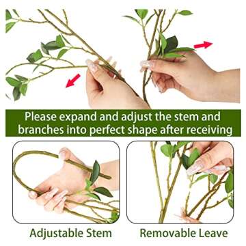 YIGHAI Artificial Ficus Greenery Stems for Elegant Decor