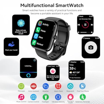 Smart Watch with Alexa, Bluetooth Calling & Health Tracker