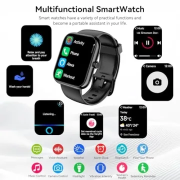 Smart Watch with Alexa, Bluetooth Calling & Health Tracker