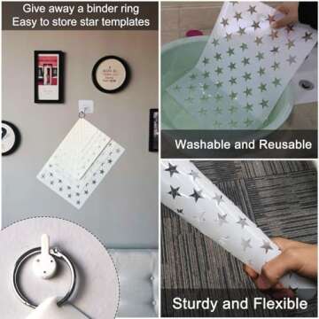 WISYOK American Flag 50 Star Stencil Templates Set