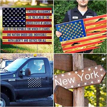 WISYOK American Flag 50 Star Stencil Templates Set