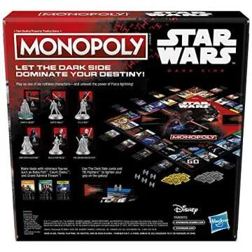 Hasbro Gaming Monopoly: Disney Star Wars Dark Side Edition Board Game for Families and Kids Ages 8+,...