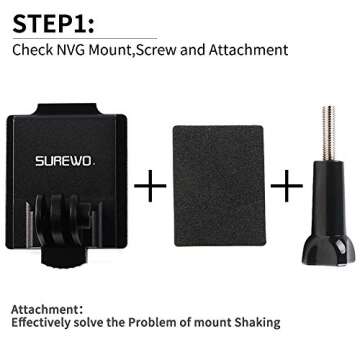 Aluminum NVG Helmet Mount Compatible with GoPro Hero 13/12/11/10/9/8/7/(2018) Black, Insta360, AKASO, DJI Osmo Action 4/3 and Most Action Cameras