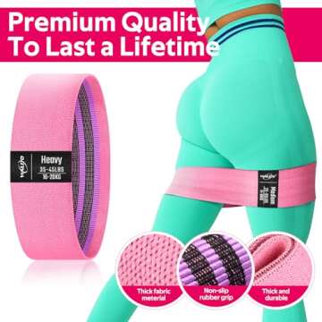 WALITO Resistance Bands for Legs and Butt, Fabric Exercise Loop Bands Yoga, Pilates, Rehab, Fitness ...