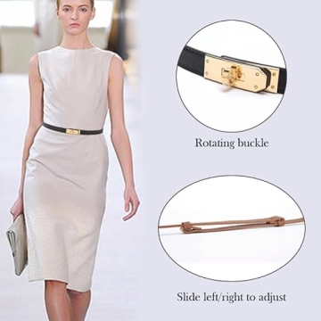 ANHAISHUILV Elegant Adjustable Women's Leather Belt