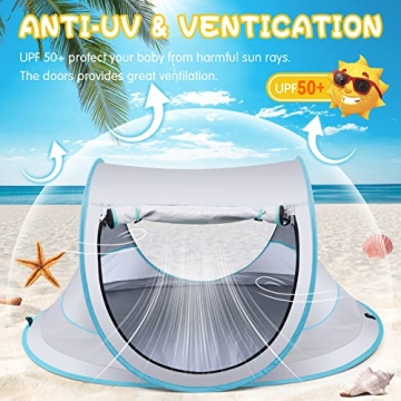 Baby Beach Tent, Lightweight Pop-Up UV Protective Tent