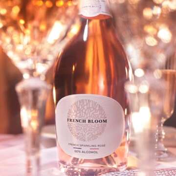 French Bloom Le Rosé, 0.0% Alcohol-Free Sparkling Wine, 750ml - Certified Organic, Vegan, Low Calorie, Pregnancy Friendly, Sulfite-Free - Made with Fine Organic Wine, No Preservatives or Added Sugar