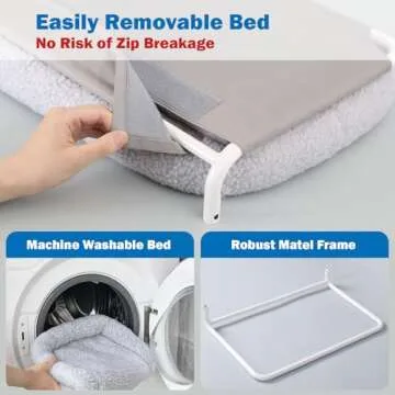 Zakkart Foldable Cat Hammock with Washable Bed
