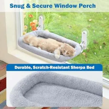 Zakkart Foldable Cat Hammock with Washable Bed