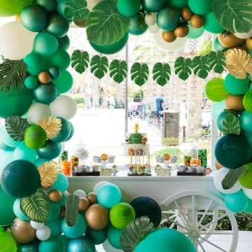 Sggvecsy 82 Piece Artificial Tropical Palm Leaves Set