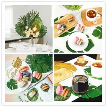 Sggvecsy 82 Piece Artificial Tropical Palm Leaves Set