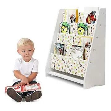 Kids Bookshelf, FOME Kids Book Rack Sling Bookshelf Book Display Stand Bookcases Book Shelves for Children Floor Display Stand Kindergarten Magazine Rack