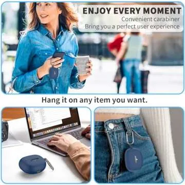 TUDIOW for New Bose Ultra Open Earbuds Case(2024), Silicone Shockproof Protective Cover for Bose Open Ear Wireless Earbuds Accessories with Carabiner(Blue)