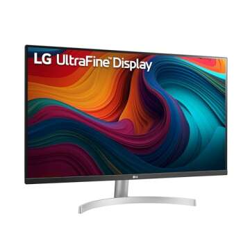LG 32UN500-W Monitor 32" UltraFine (3840 x 2160) Display, AMD FreeSync, DCI-P3 90% Color Gamut, HDR10, Built-in Speakers, 3-Side Virtually Borderless Design - Silver/White