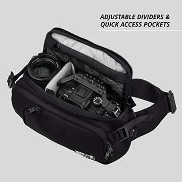 HEX Ranger Camera Mini Sling, Lightweight Water Resistant Mirrorless Camera Sling with YKK Zippers, Interior Dividers, Adjustable Load Straps & More, Glacier Camo