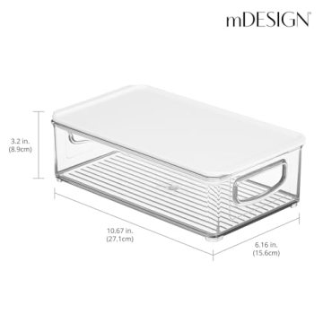 mDesign Pantry Storage Boxes - Clear Plastic Container Set