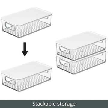 mDesign Pantry Storage Boxes - Clear Plastic Container Set