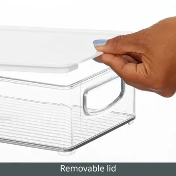 mDesign Pantry Storage Boxes - Clear Plastic Container Set