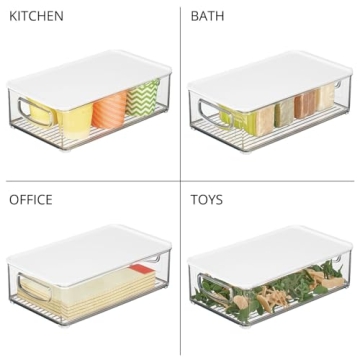 mDesign Pantry Storage Boxes - Clear Plastic Container Set