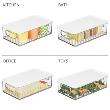 mDesign Pantry Storage Boxes - Clear Plastic Container Set