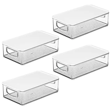 mDesign Pantry Storage Boxes - Clear Plastic Container Set