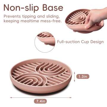 AXEFUN Slow Feeder Dog Bowls, Silicone Slow Feeder for Dogs & Puppies, Dog Puzzle Bowl with Suction Cups for Anxiety Relief, Slow Eating, Dishwasher Fit, for All Breed, Pink