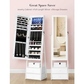 Nicetree Jewelry Cabinet with Mirror - Stylish Storage Solution