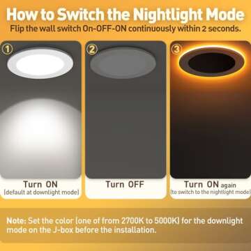 Rollin Light Canless LED Recessed Lighting 6 Inch 6 Pack 6CCT Ultra-Thin Recessed Downlight Lights with Night Light Mode, 12W 1100LM Dimmable Retrofit Wafer Recessed Lights, 2200K to 5000K