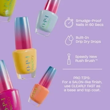 OPI RapiDry ASAPink | Opaque Bright Pink Crème Quick Dry Nail Polish | Vegan, Smudge Proof, Fast Dr...