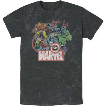 Marvel Avengers Team Retro Comic Vintage Men's T-Shirt