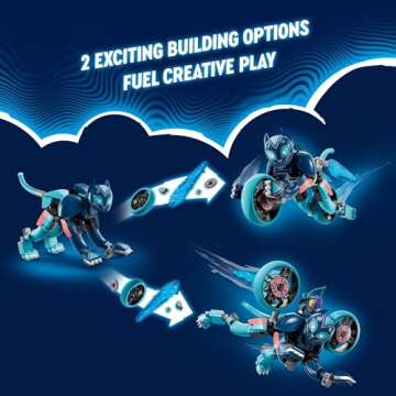 LEGO DREAMZzz Zoey’s Cat Motorcycle Bike Toy with 2 Minifigures, Creative Toy for Kids Ages 7 and Up, Rebuild an Animal Figure into a Bike, Cat Toy for Kids, 71479